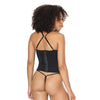 Scallop Stretch Lace & Powernet Underwire Bustier - Black