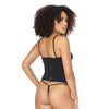 Scallop Stretch Lace & Powernet Underwire Bustier - Black
