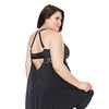 Scallop Stretch Lace & Microfiber Inner Bra Babydoll Black 3X/4X