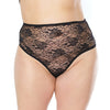 Stretch Lace High Waist Thong Black OS/XL