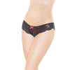 Low Rise Stretch Lace & Satin Panty Black/Red O/S