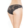 Low Rise Stretch Lace & Satin Panty Black/Red O/S