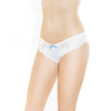 Low Rise Stretch Lace & Satin Panty White/Blue O/S