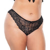 Scallop Stretch Lace High Leg Panty Black OS/XL