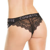 Fine Lace Back w/Double Strap Waistband - Black