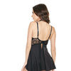 Halter Neck & Underwire Cup Babydoll & G-String - Black