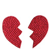 Rhinestone Broken Heart Reusable Pastie - Red O/S