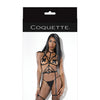 Coquette Darque Elastic Harness w/Removable Garters Black O/S
