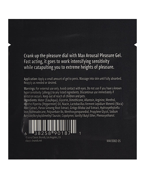 Max Arousal Pleasure Gel Extra Strength Foil - 2 ml Pack of 24