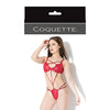 Play Darque Matte Wet Look Teddy w/Removable Connector Straps Red O/S