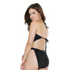 Fashion Stretch Knit High Cut Leg Teddy Black O/S