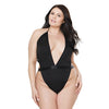 Fashion Stretch Knit High Cut Leg Teddy Black OS/XL
