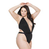 Fashion Stretch Knit High Cut Leg Teddy Black OS/XL