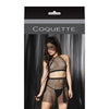 Play Darque Fishnet Halter Top, Skirt, Veil Headband, & Removable Leash Blk O/S