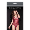 Bold Mesh & Fine Lace Crotchless Teddy Merlot O/S
