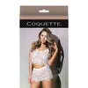 Classic Sheer Eyelash Lace Crop Cami & Short White O/S