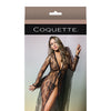 Classic Sheer Lace Robe & G-String Black O/S