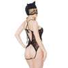 Fashion Stretch Lace Kitty Teddy & Mask - Black