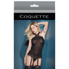 Sleek Stretch Lace Halter Top w/Attch. Stockings Black O/S