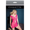 Sleek Seamless Stretch Fishnet Tank Dress w/Waist Keyhole Neon Pink O/S