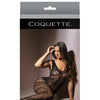 Sleek Seamless Stretch Net Patchwork Print Bodystocking Black O/S