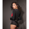 Fashion Stretch Knit Race Car Romper Black/Red O/S