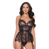 Holiday Soft Stretch Underwire Cup Peplum Bustier Black XL