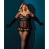 Holiday Soft Stretch Underwire Cup Peplum Bustier Black 1X/2X