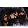 Holiday/Valentine Bra, Garter Belt & G-String (Pasties Not Included) Black MD