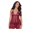 Holiday Soft Underwire Babydoll & Thong Merlot MD