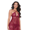 Holiday Soft Underwire Babydoll & Thong Merlot XL