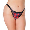 Holiday Knit Mesh Crotchless Peek a Boo Panty Red/Black OS/XL