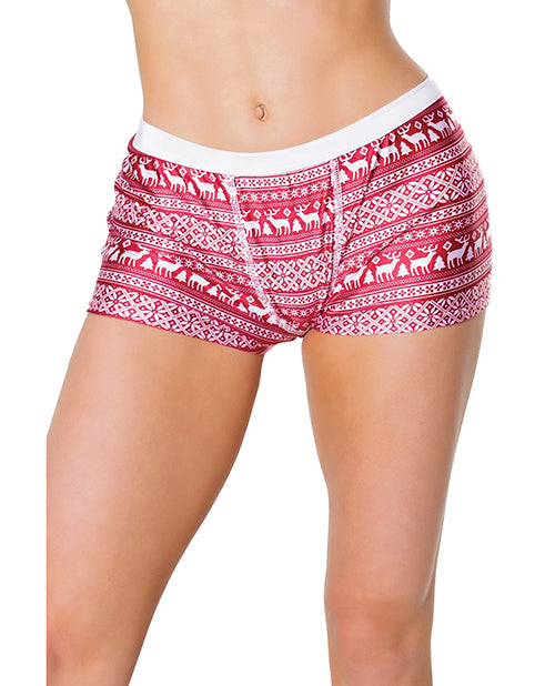 Holiday Unisex Boxer Brief w/Back Flap Red/White O/S