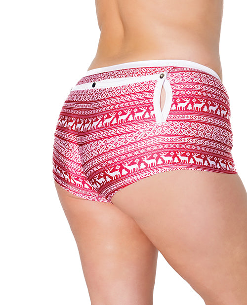 Holiday Unisex Boxer Brief w/Back Flap Red/White OS/XL