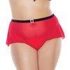 Holiday Mesh Panty w/Velvet Waistband Red OS/X0