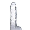 Curve Novelties Jock C-Thru 8" SLIM Dildo w/Balls - Clear