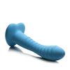 Curve Toys Simply Sweet 7" Ribbed Silicone Dildo - Blue