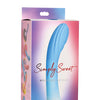 Curve Toys Simply Sweet 7" Rippled Silicone Dildo - Blue/White