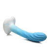 Curve Toys Simply Sweet 7" Rippled Silicone Dildo - Blue/White