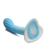 Curve Toys Simply Sweet 7" Rippled Silicone Dildo - Blue/White