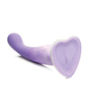 Curve Toys Simply Sweet 7" Slim G Spot Silicone Dildo - Purple/White