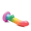 Curve Toys Simply Sweet 6.5" Ribbed Rainbow Dildo
