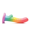 Curve Toys Simply Sweet 6.5" Ribbed Rainbow Dildo