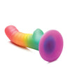 Curve Toys Simply Sweet 6.5" Ribbed Rainbow Dildo