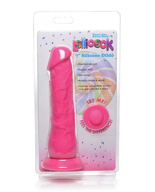 Curve Novelties Lollicock 7" Silicone Dildo - Cherry