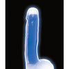 Curve Toys Lollicock 7" Glow In The Dark Silicone Dildo w/Balls - Blue