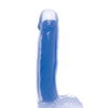 Curve Toys Lollicock 7" Glow In The Dark Silicone Dildo w/Balls - Blue