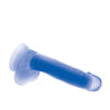 Curve Toys Lollicock 7" Glow In The Dark Silicone Dildo w/Balls - Blue