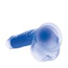 Curve Toys Lollicock 7" Glow In The Dark Silicone Dildo w/Balls - Blue