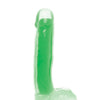 Curve Toys Lollicock 7" Glow In The Dark Silicone Dildo w/Balls - Green